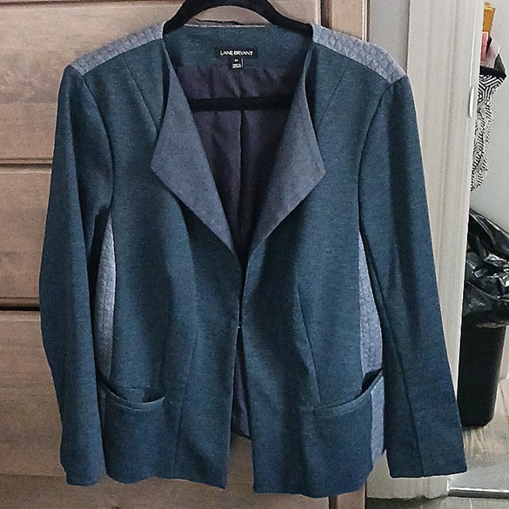 Lane Bryant  The bryant blazer Blue Knit Stretch Blazer size 14